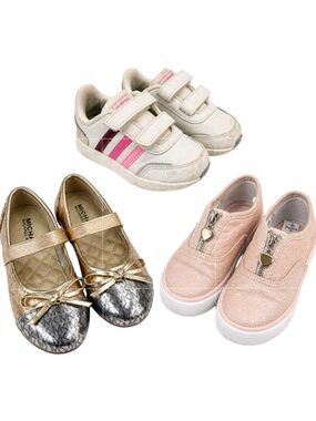 Girls Shoe Bundle Adidas Michael Kors Pink Glitter Toddler Sizes 7 - 8